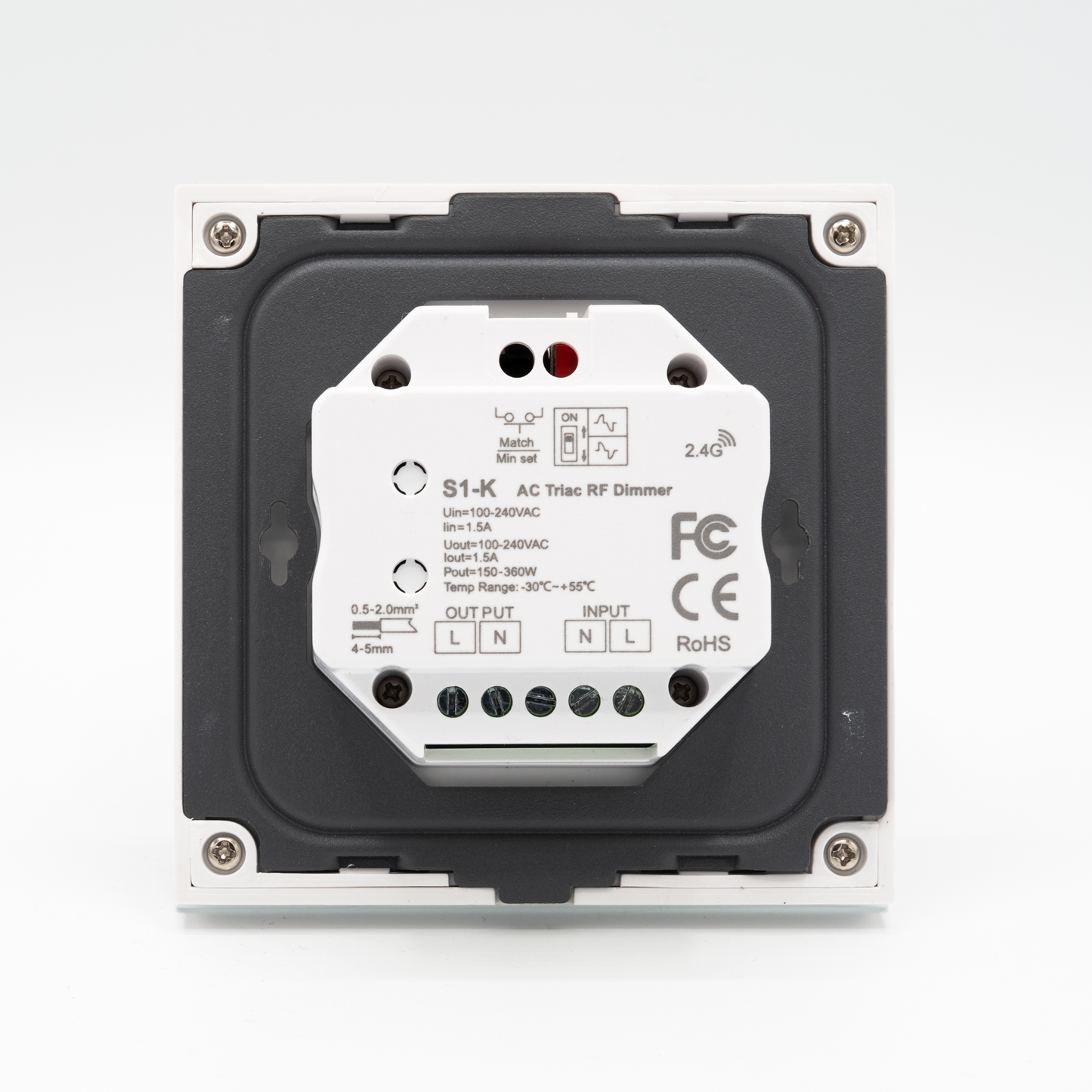 Lumenmeister TRIAC Wandschalter-Dimmer (weiß, RF 2.4G)