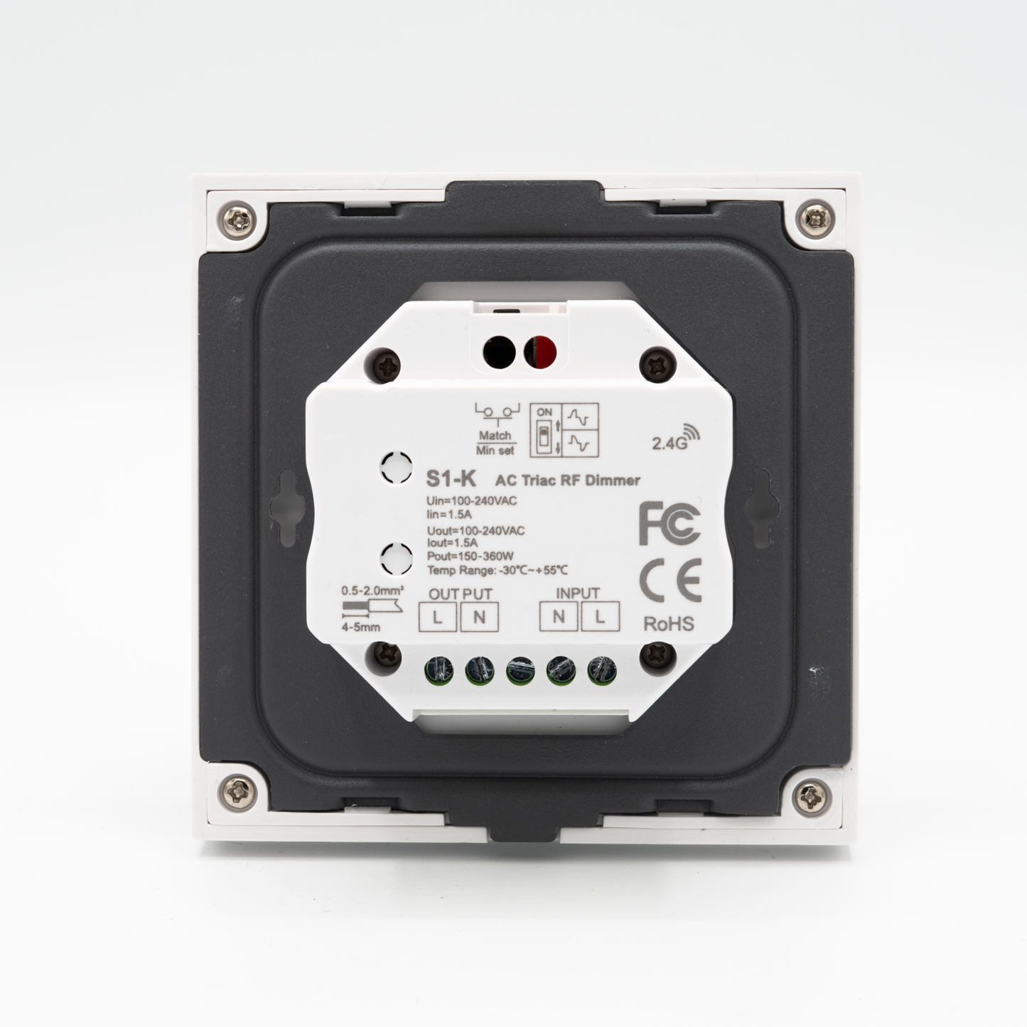 Lumenmeister TRIAC Wandschalter-Dimmer (weiß, RF 2.4G)