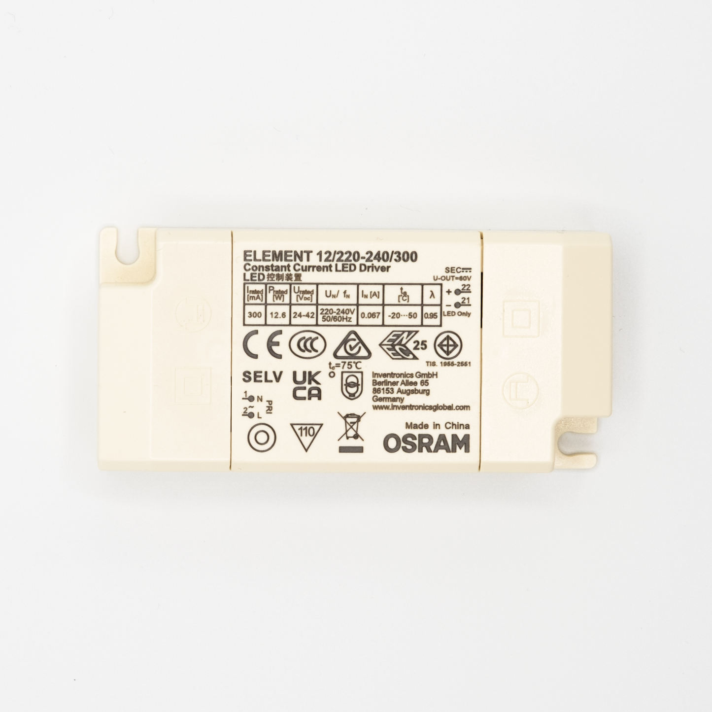 OSRAM ELEMENT 12/220-240/300 – LED-Treiber (300 mA CC)