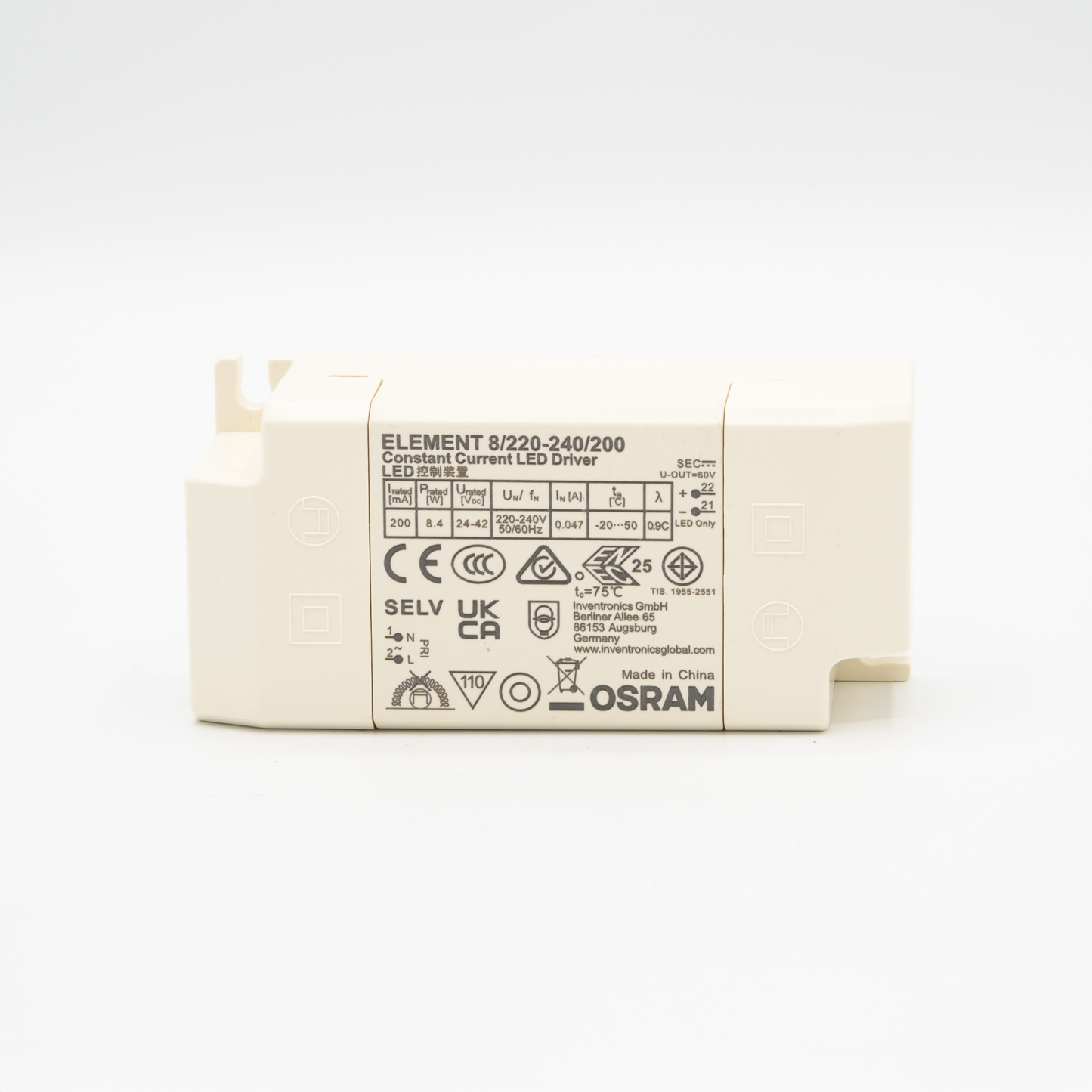 OSRAM ELEMENT 8/220-240/200 – LED-Treiber (200 mA CC)