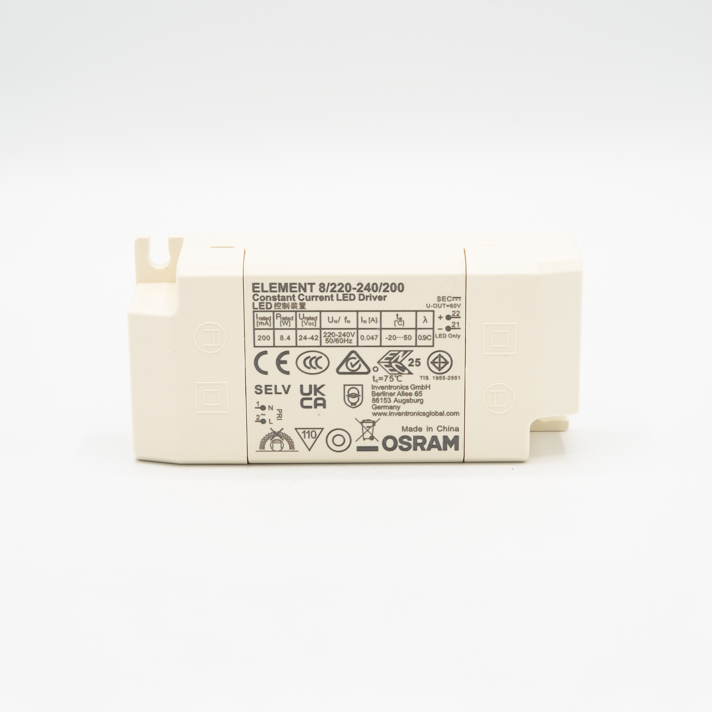 OSRAM ELEMENT 8/220-240/200 – LED-Treiber (200 mA CC)