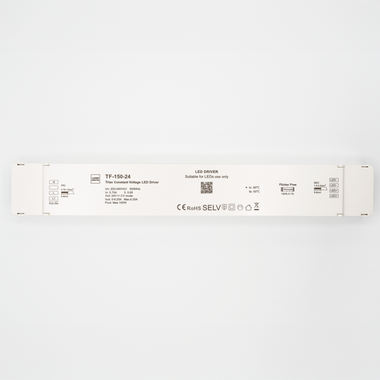 TF-150-24 – Dimmbarer LED-Treiber (150W, 24V, Triac/ELV & Push-Dim)